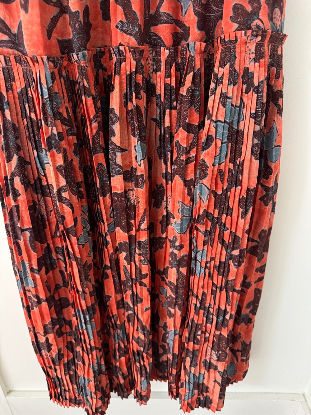 ULLA JOHNSON Amalthea Pleated High-Neck Midi Dress Size 8 - Picture 5 of 12